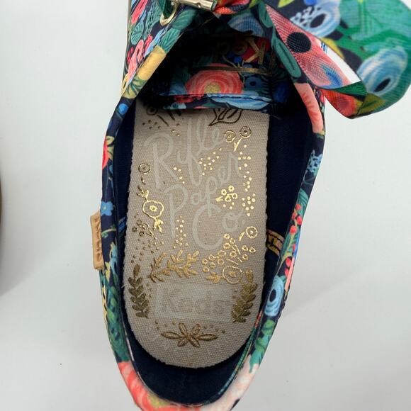 Keds x Rifle Paper Co. Womens 7.5 Colorful Satin Floral Platform Sneakers Shoes - Picture 4 of 12